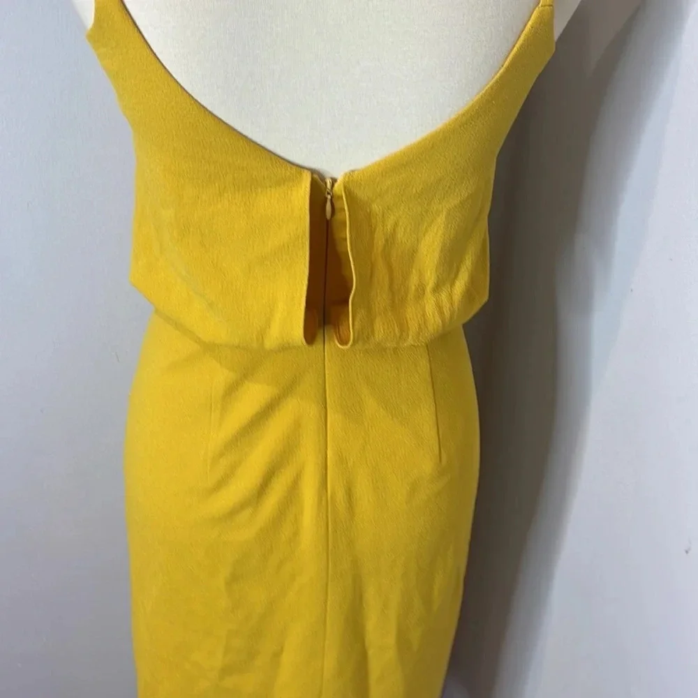 DRESS THE POPULATION Alondra‎ Blouson Sheath Dress in Marigold Size X-Small